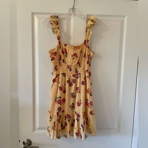 Urban Outfitters Floral Yellow Mini Dress